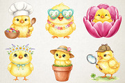 Whimsical Easter Chick Clipart Bundl, an Illustration by RobertsArt (Thumbnail 5 of 5)