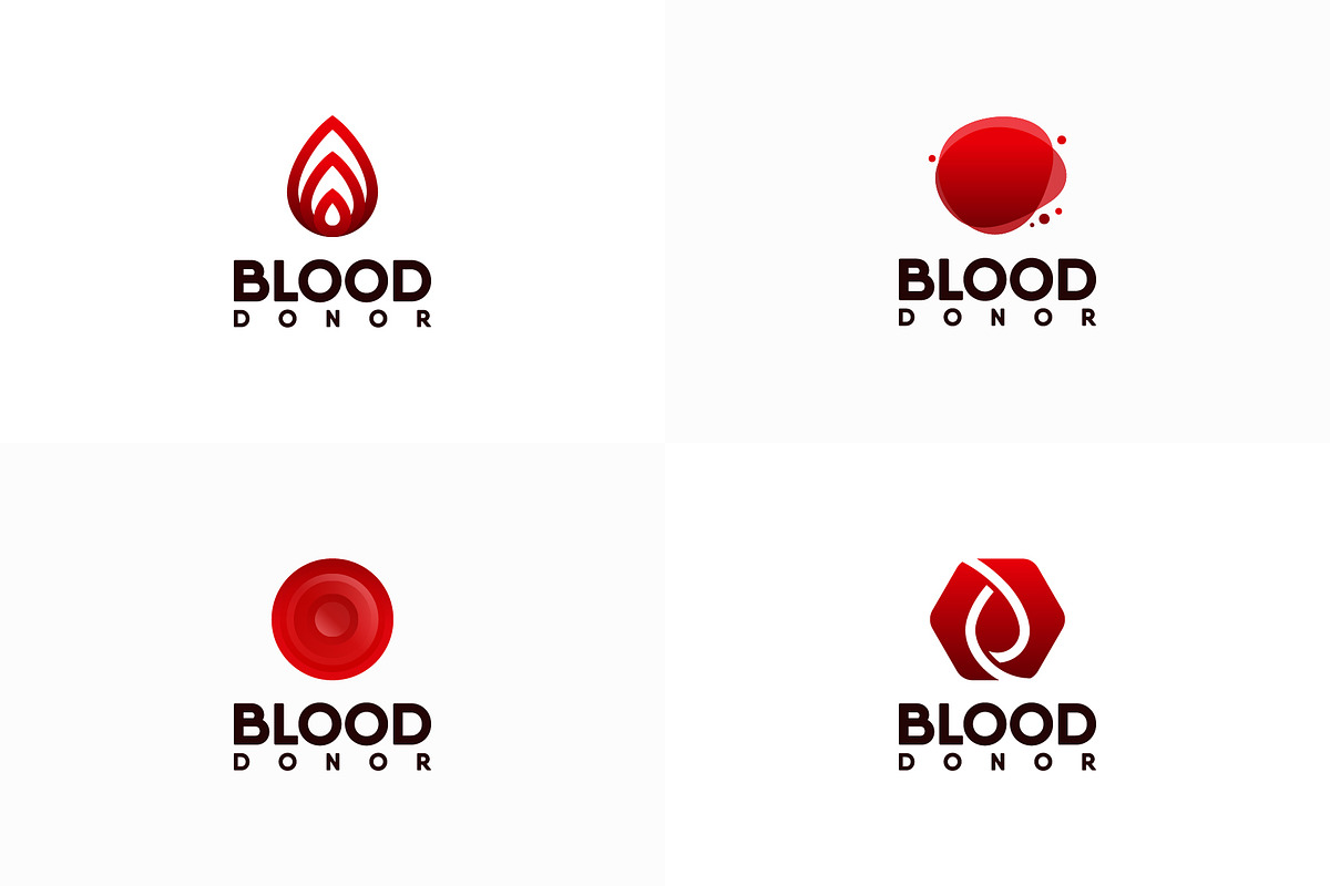 Set of Blood Donor Logo designs, a Branding & Logo Template by Lucky Creative (Photo 1 of 5)