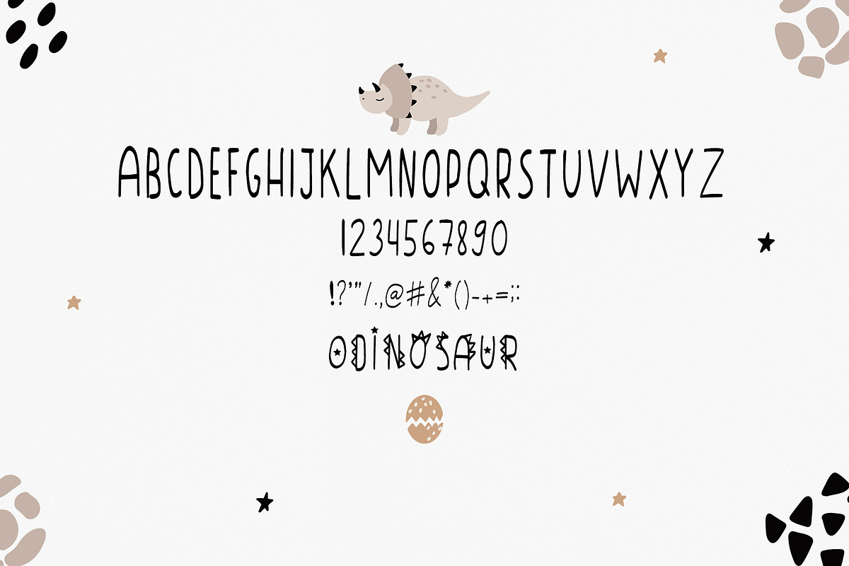 Baby dinosaur cute FONTS, a Script Font by SleptArt (Photo 2 of 8)