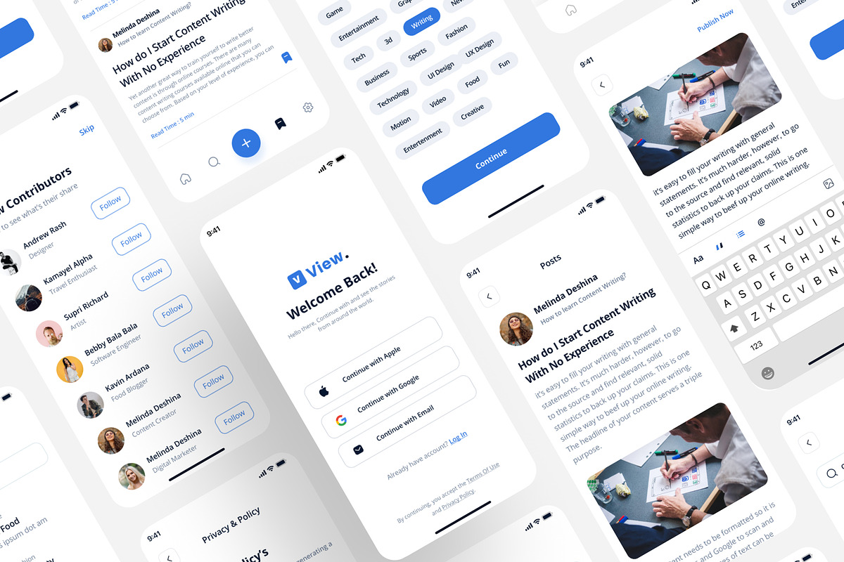 View - Article & Blog App UI Kit, an App Template by Zee UI (Photo 5 of 6)
