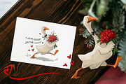 Valentine Goose Clipart Set, a Seasonal Illustration by IrynaPanashii (Thumbnail 6 of 10)