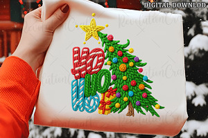 Yarn Crochet HoHoHo Christmas Tree P, an Illustration by OK Design