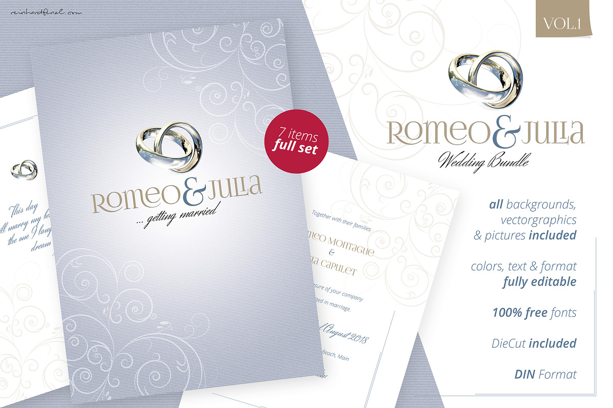 Wedding Bundle Vol.1 - Romeo & Julia, an Invitation Template by easytemplates.store (Photo 1 of 3)
