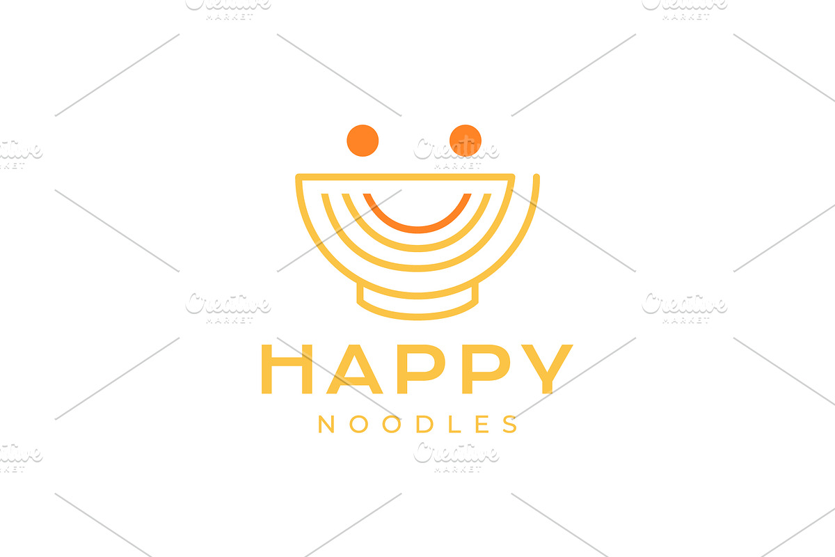 noodle bowl smile happy logo, a Branding & Logo Template by devastd