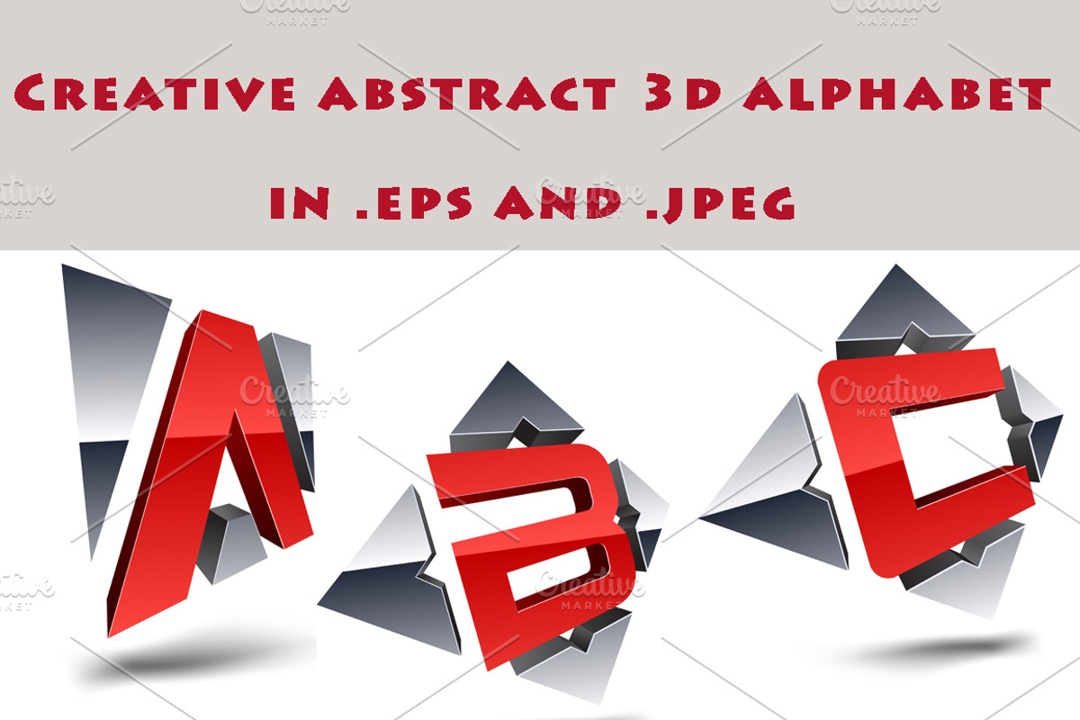 Creative abstract 3d alphabet