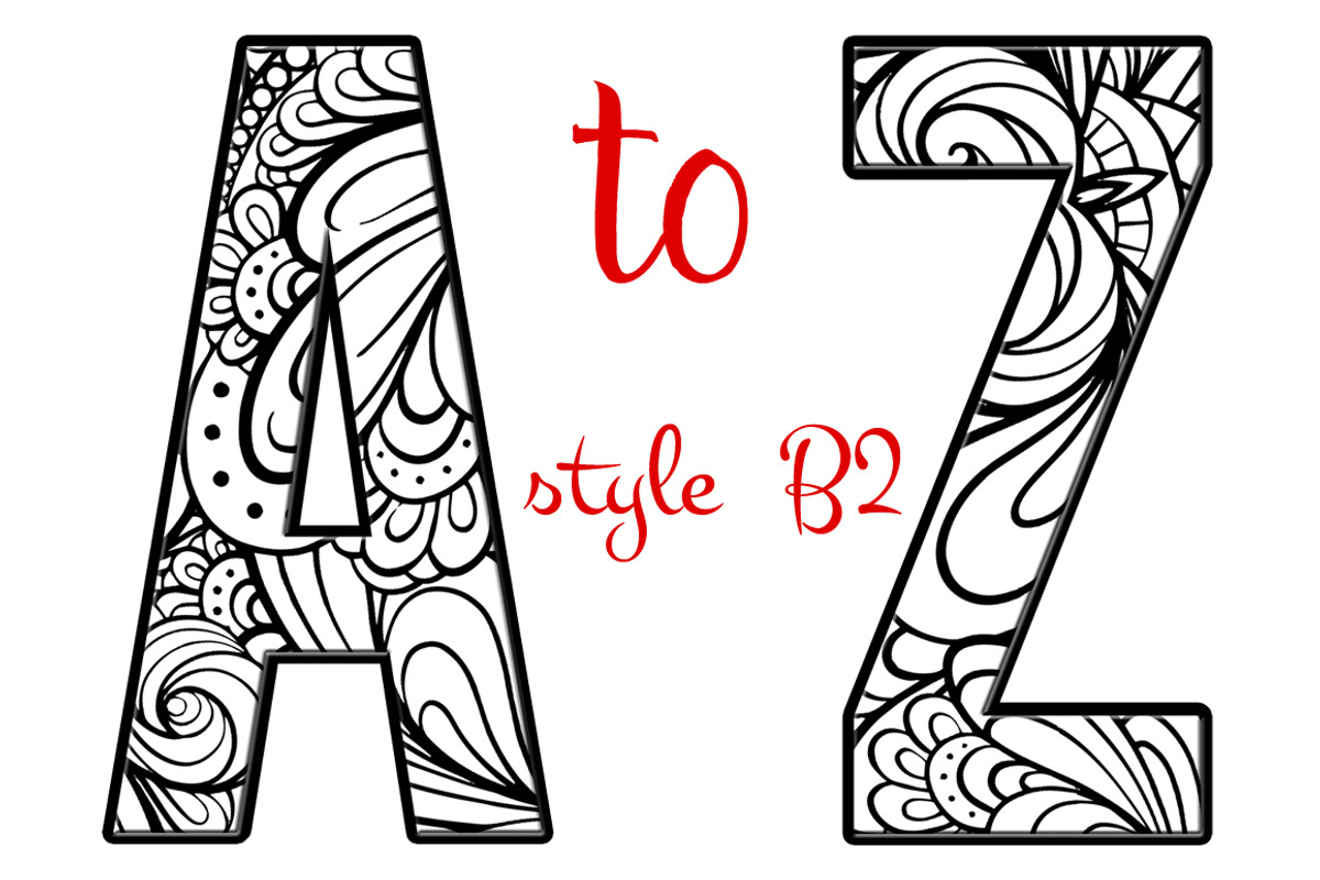Coloring Letters of the Alphabet B2, an Object Graphic by Artistic Letters (Photo 1 of 2)