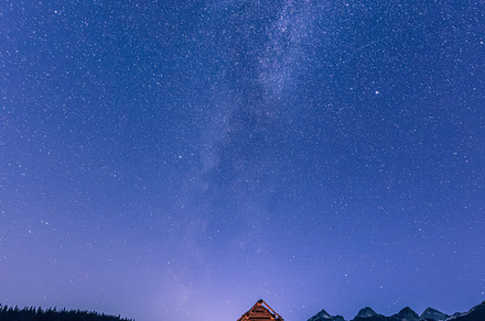 Under the starry night featuring star, sky, and galaxy, a Nature Photo by Dreamy Pixel
