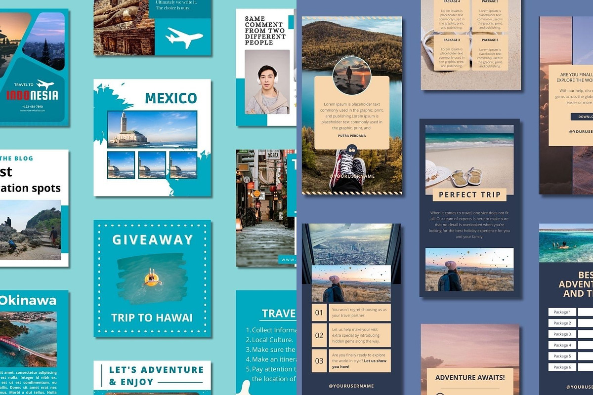 Travel Social Media Canva Templates preview 3