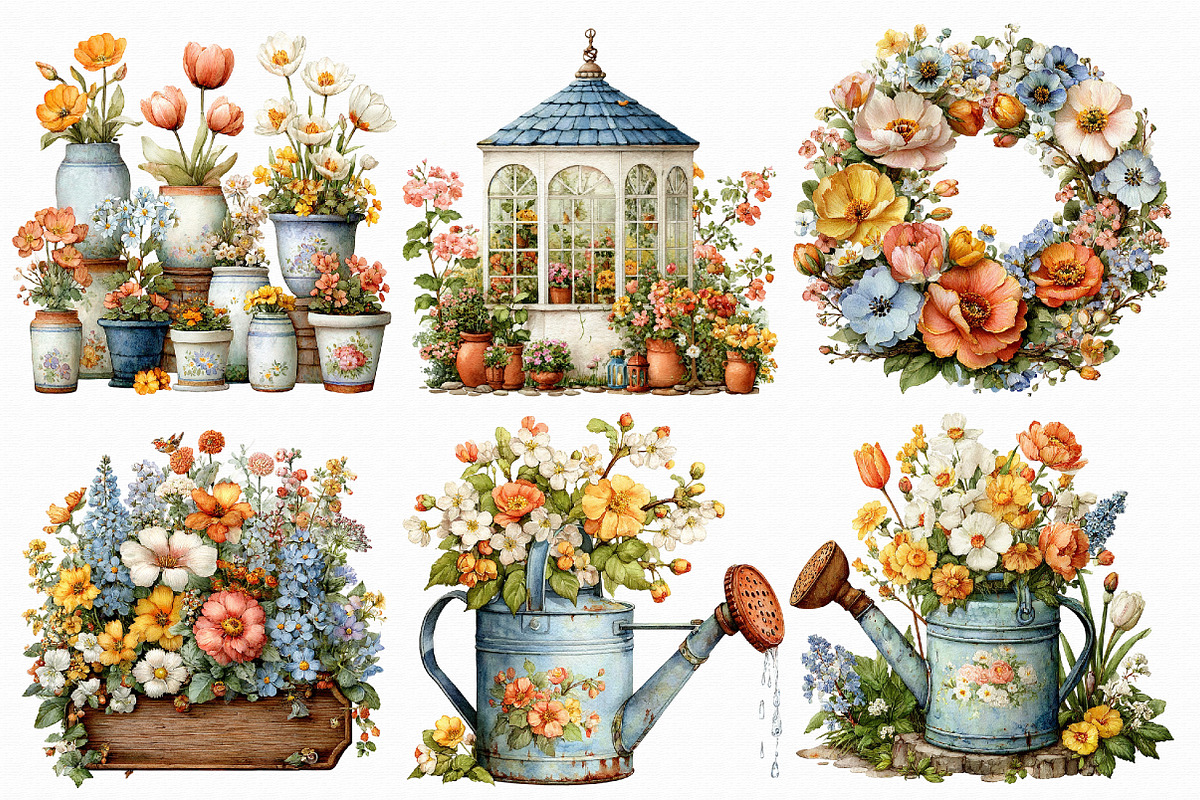 Spring Garden Clipart, an Illustration by Libby Wishes (Photo 2 of 7)