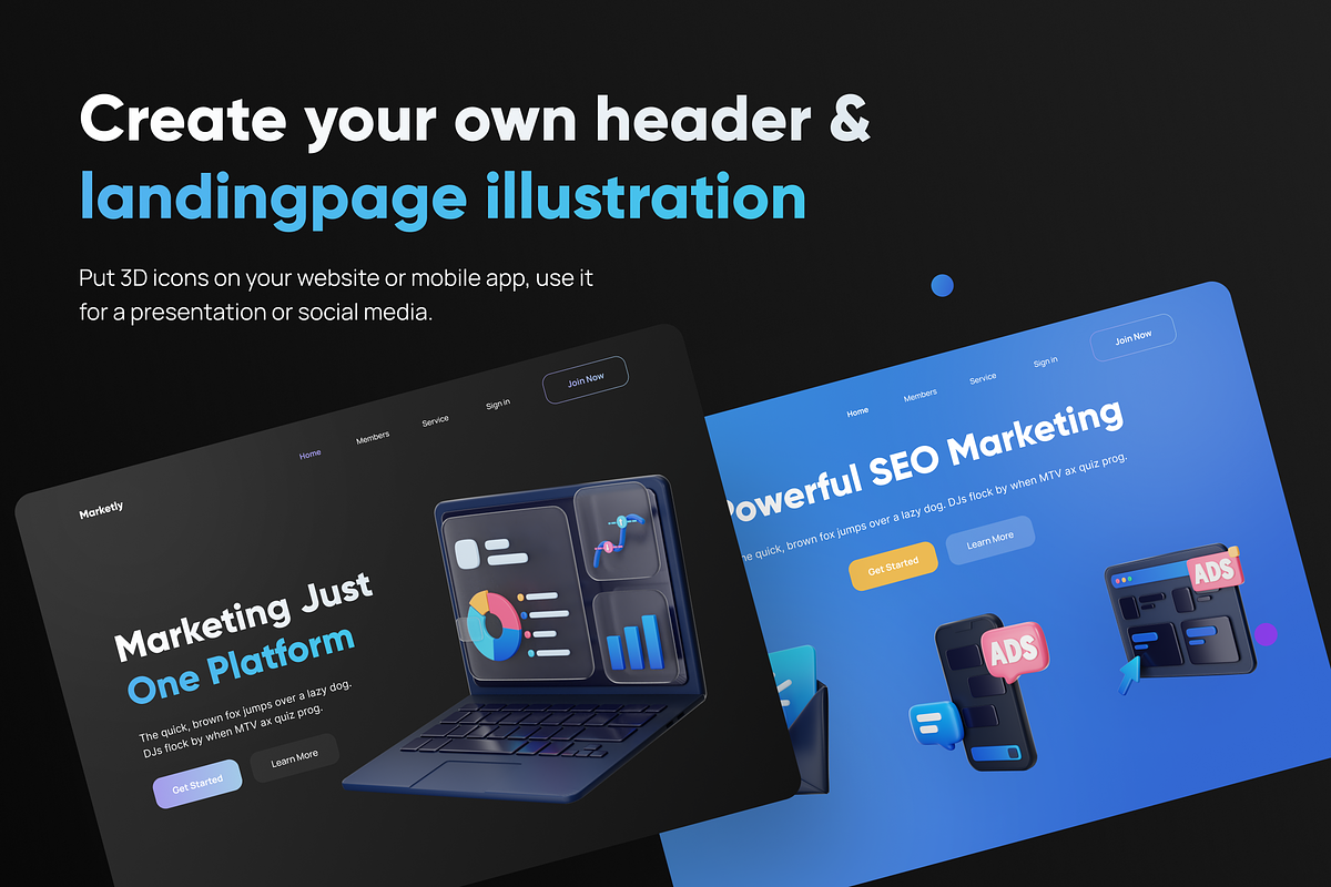 Marketly SEO & Marketing 3D Icon Set, an Object 3D Model by Illustraly Design (Photo 6 of 8)