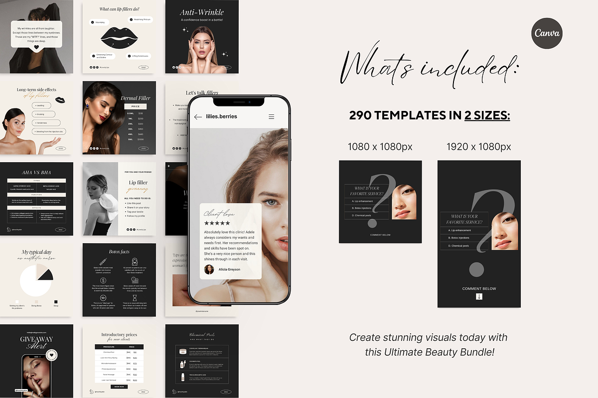 Nurse Injector Instagram BUNDLE, a Social Media Template by LiliesandBerries (Photo 2 of 21)