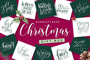 Handlettered Christmas Gift Box