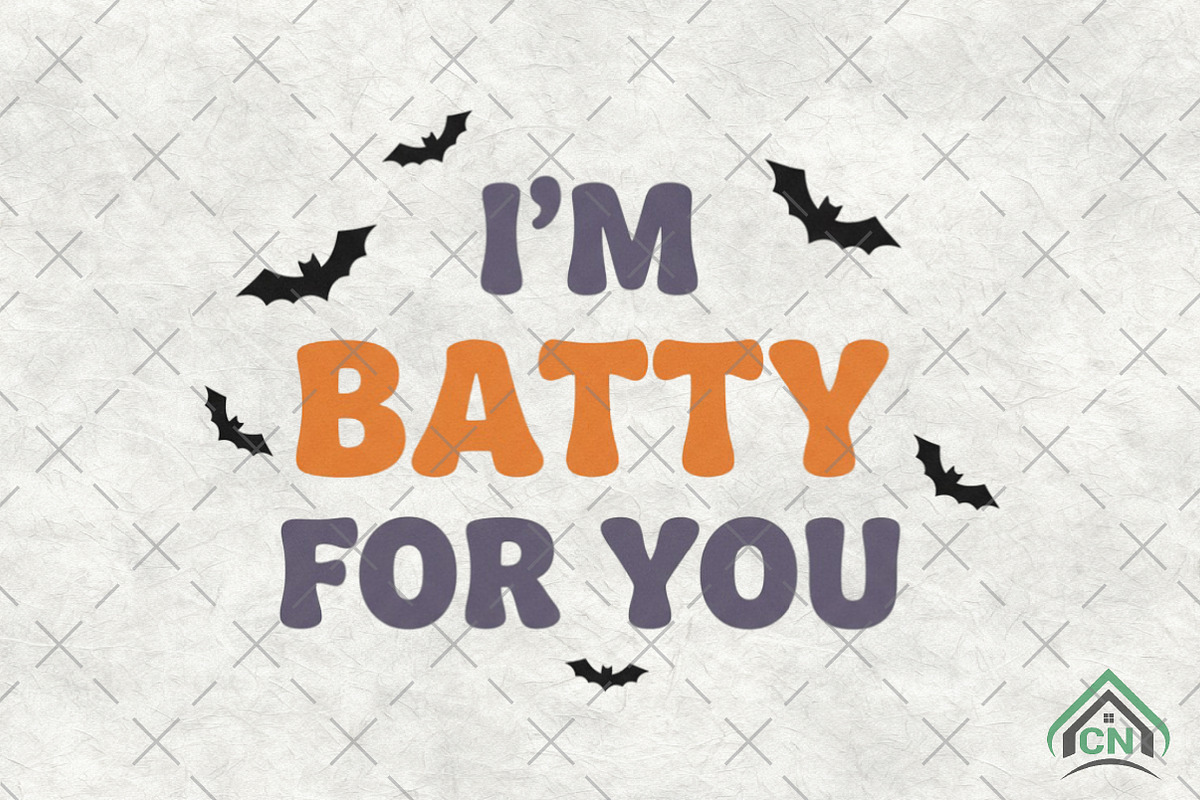 I’m Batty for You Halloween PNG, an Illustration by Craft Nest (Photo 1 of 6)