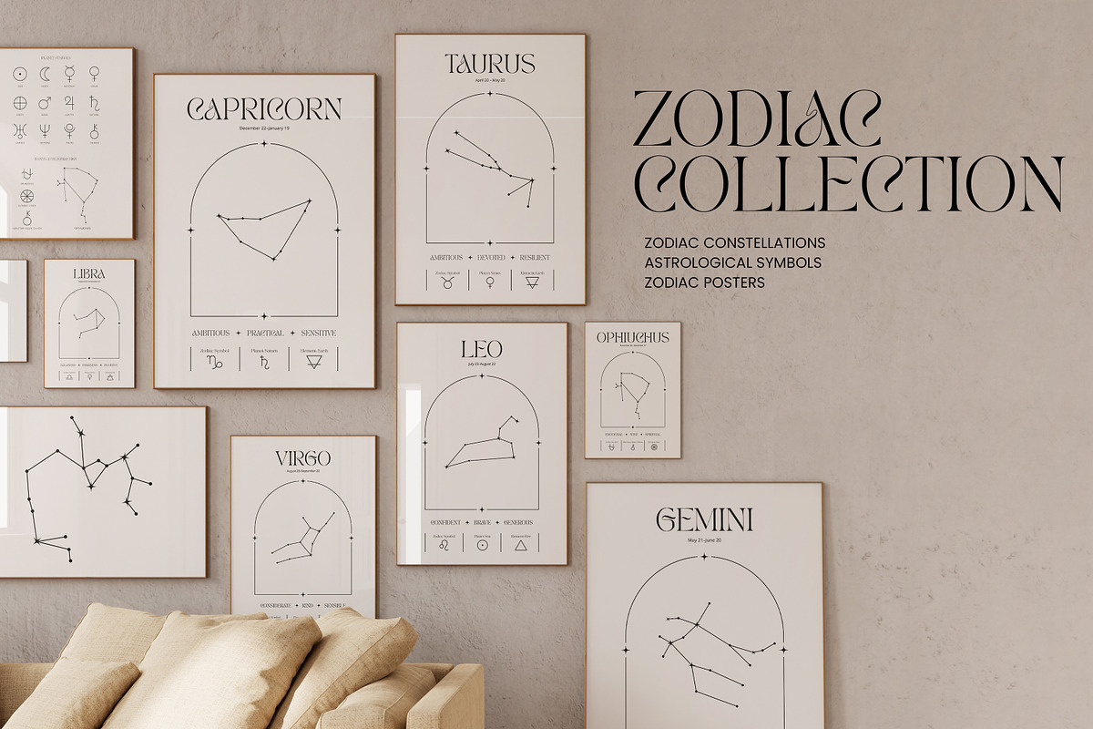 13 Zodiac Posters & Constellations, an Illustration by May Motif (Photo 1 of 13)