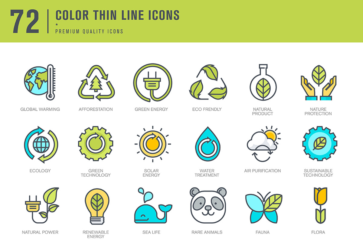 Green Technology icons, an Outline Icon by PureSolution (Photo 3 of 4)