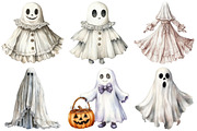 Antique Halloween Ghost Clipart, an Illustration by Craft Nest (Thumbnail 4 of 6)