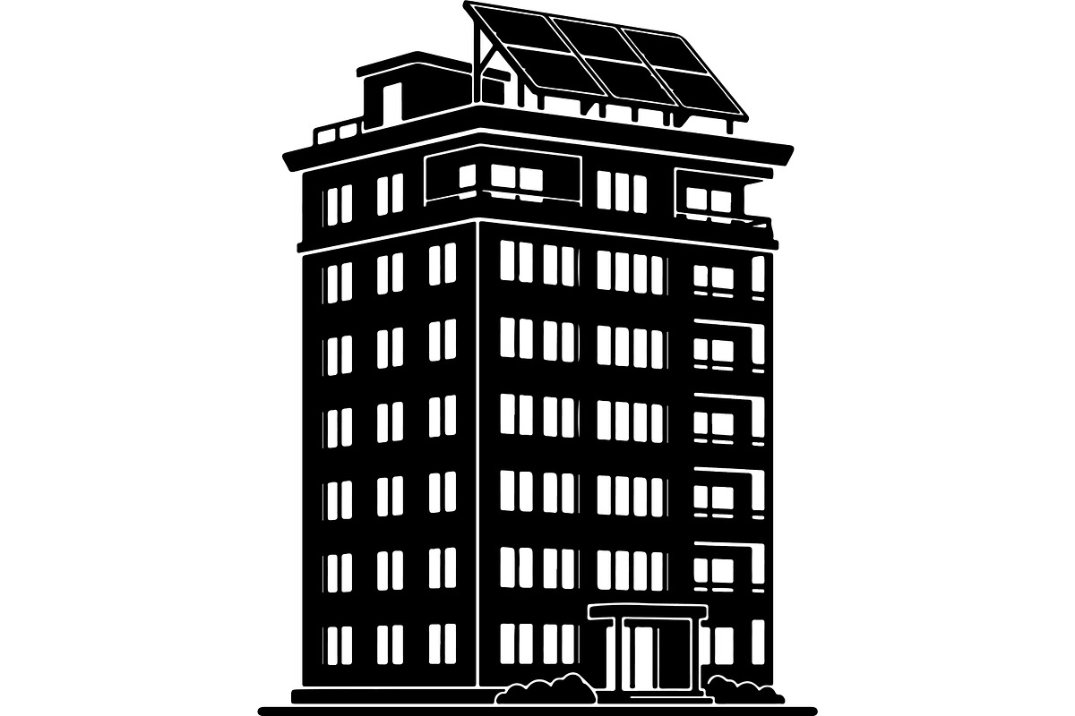 Solar Panel Building Silhouette, a Technology Illustration by balal (Photo 6 of 13)