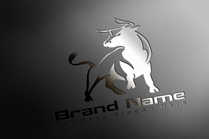 Modern Bull Logo - Mock-Up & Vector
