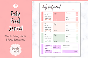 Daily Food Diary Journal - Printable