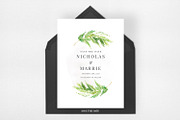 Watercolor Leaf Wedding Suite, an Invitation Template by Azka Creative (Thumbnail 4 of 5)