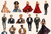 PROM TEENAGE STUDENTS CLIPART, a Person Illustration by Daring Digies (Thumbnail 8 of 10)