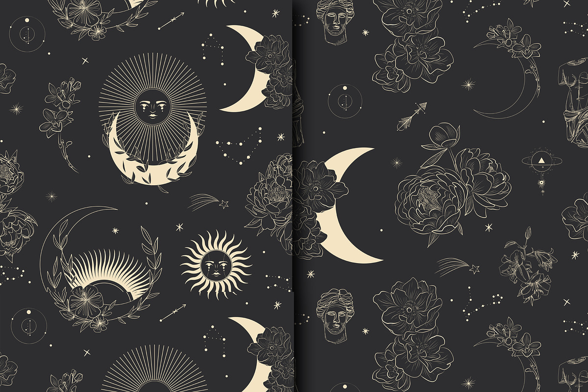 Cosmic esotericism. Seamless, an Illustration by Chikovnaya (Photo 2 of 4)