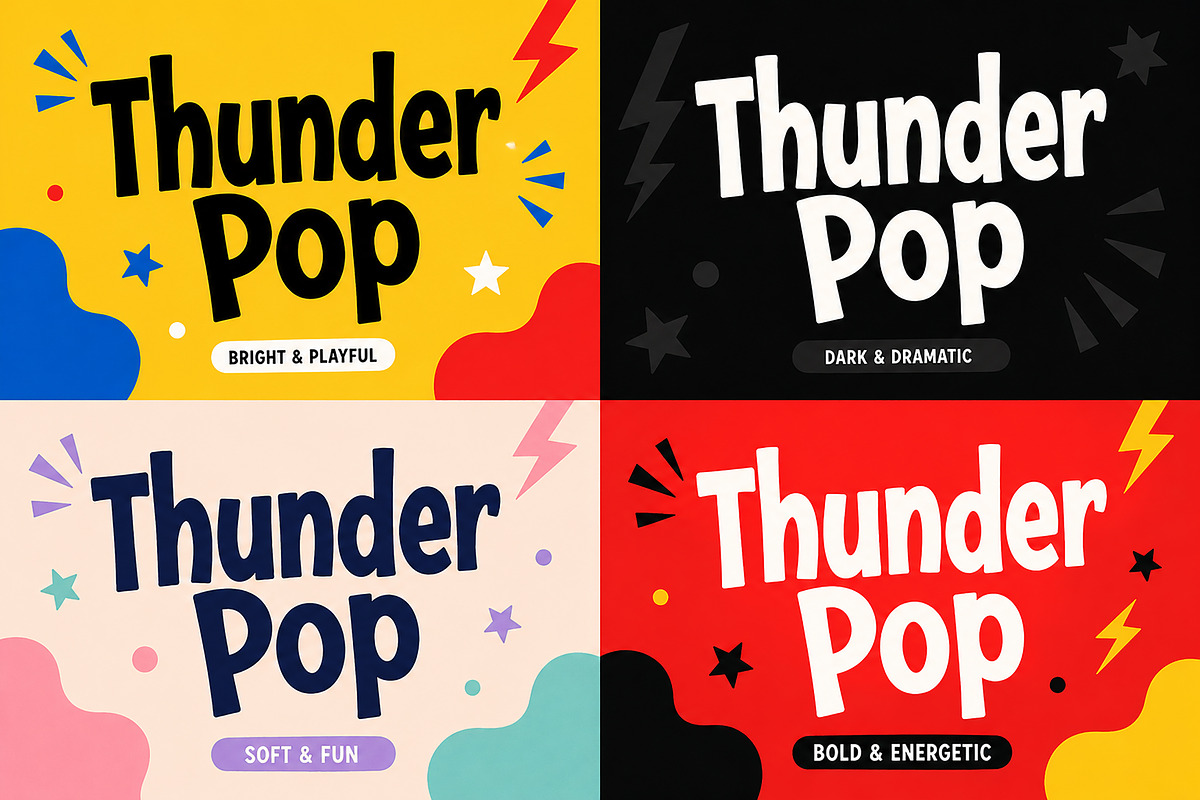Thunder Pop – Bold Playful Font, a Slab Serif Font by Wow Magic (Photo 4 of 4)