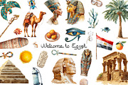 Watercolor Egypt clipart 60 PNG, an Education Illustration by Art and Funny (Thumbnail 1 of 5)