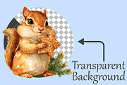 Whimsical Christmas Animals Clipart, a Seasonal Illustration by Canvas Craft (Thumbnail 2 of 10)