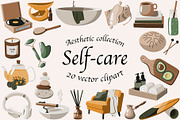 Self-care vector clipart, a Healthcare Illustration by ApetekMarket (Thumbnail 1 of 6)