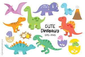 Cute Dinosaur T Rex Raptor EPS PNG