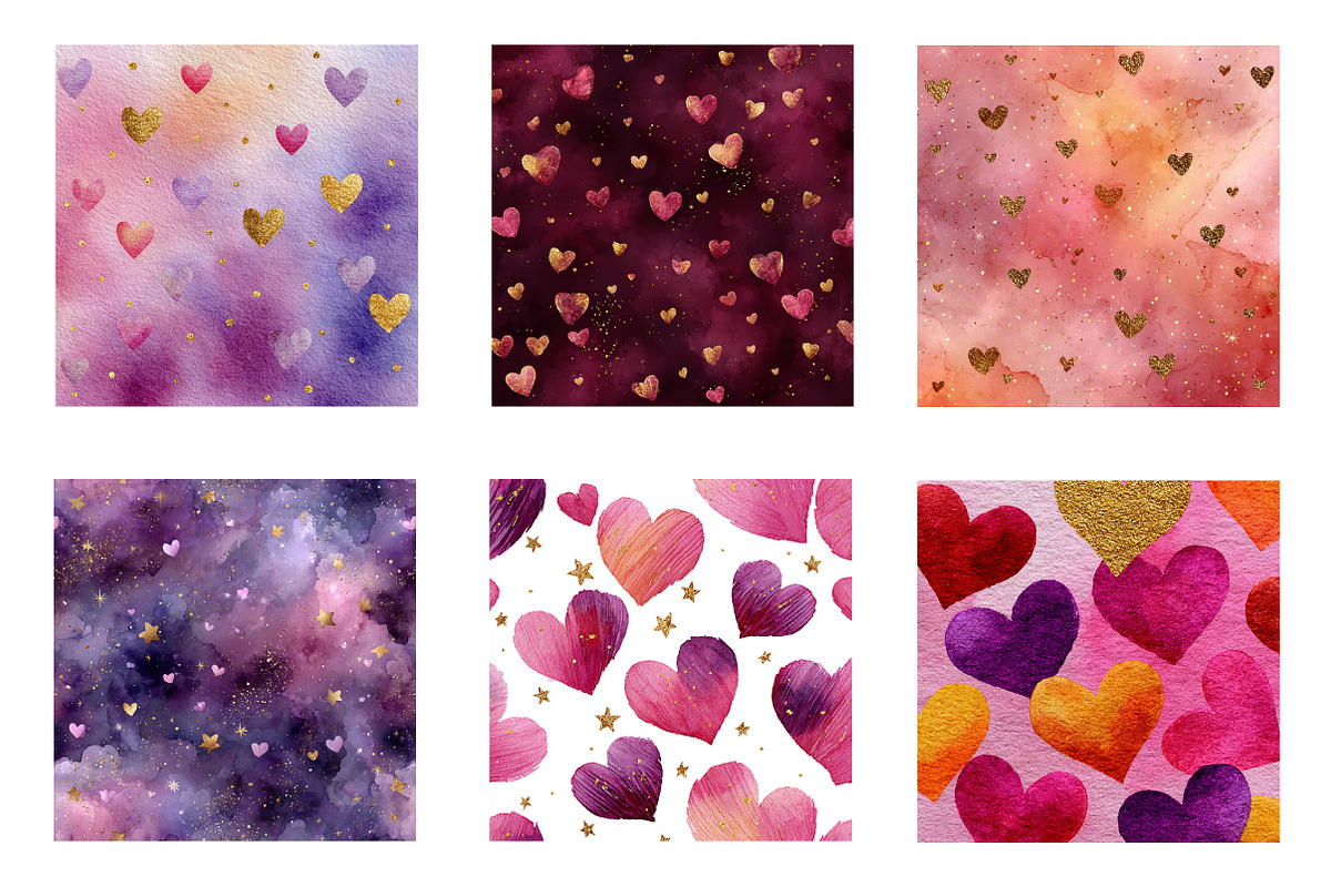 Cupids Glitter Seamless Digital Pape, an Illustration by CreationArt (Photo 2 of 5)