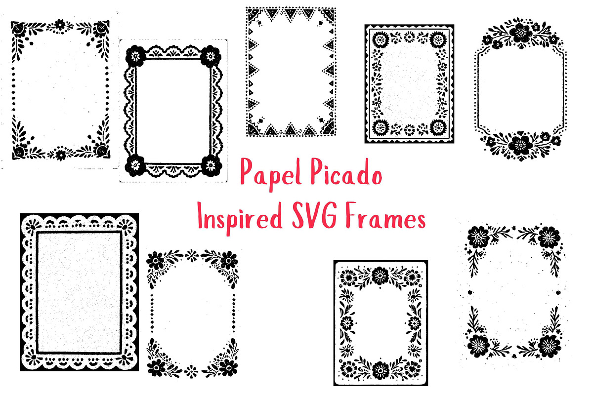 Papel Picado Inspired Doodle Frame, a Background Graphic by Pattern Whimsy (Photo 1 of 3)