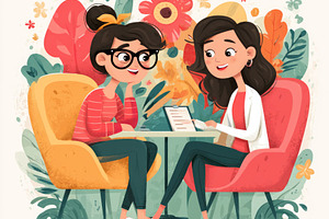 Female doctor consultation with smiling patient illustration, a Person Photo by José Manuel Gelpi