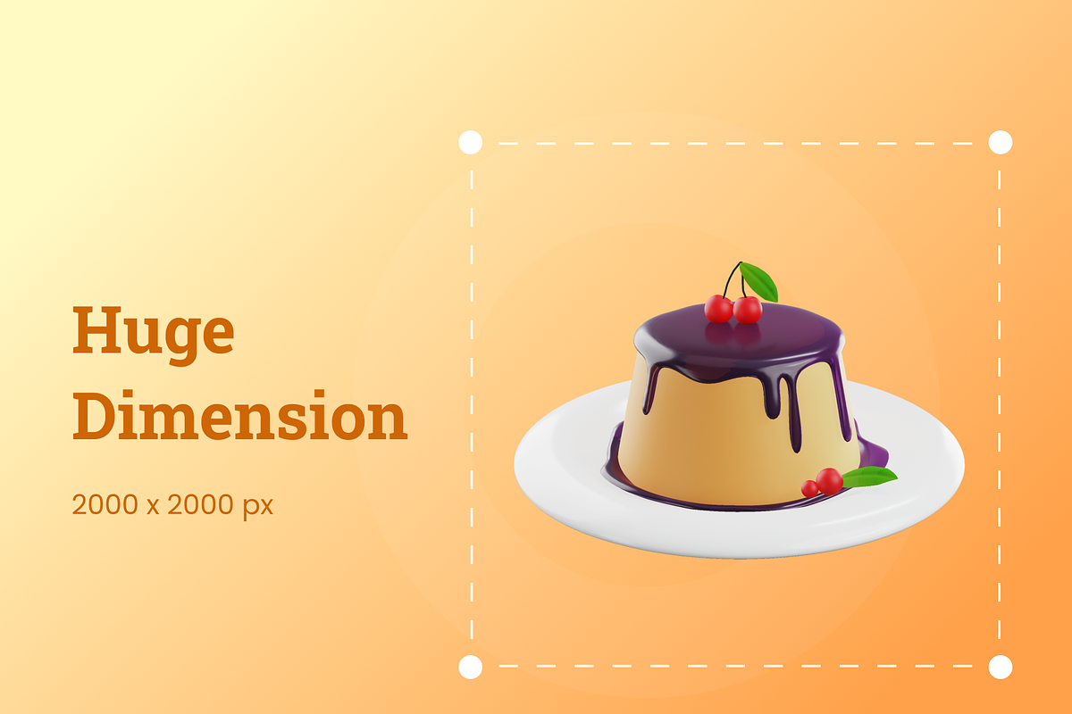 Food 3D Illustration, a Food & Drink 3D Model by Vektora Studio (Photo 3 of 6)
