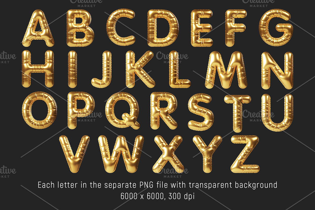 Gold balloon alphabet, an Object Graphic by Vector beauty (Photo 2 of 3)
