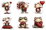 Whimsical Valentines Frog Clipart, an Illustration by Dream Creation (Thumbnail 3 of 7)