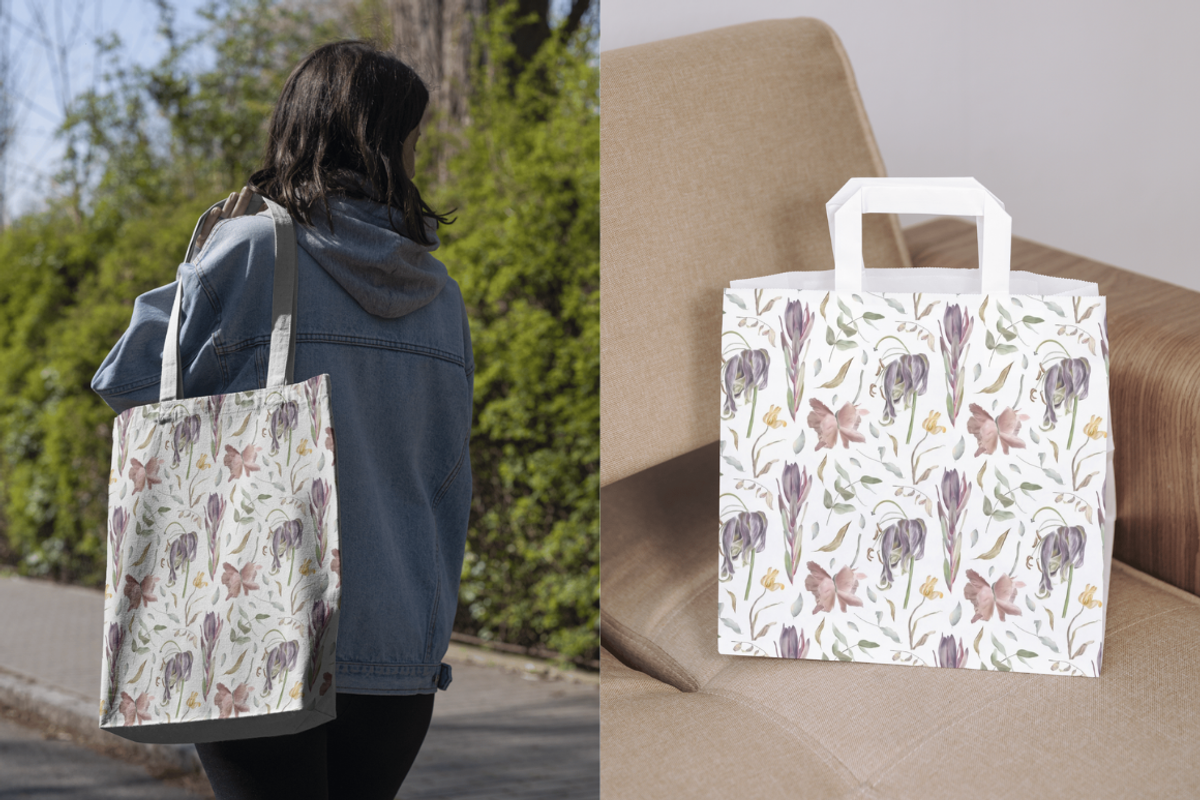 Watercolor flowers pattern, a Pattern Graphic by Kate Creative Studio (Photo 5 of 5)