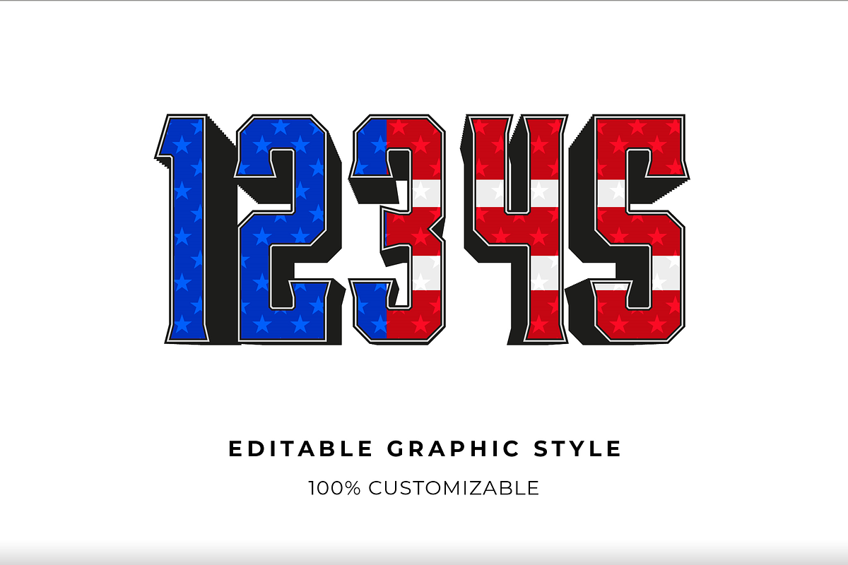 American Flag Bold 3D Text Effect preview 2