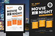 Movie Night Poster Template, a Flyer Template by Danil Polshin (Thumbnail 1 of 10)