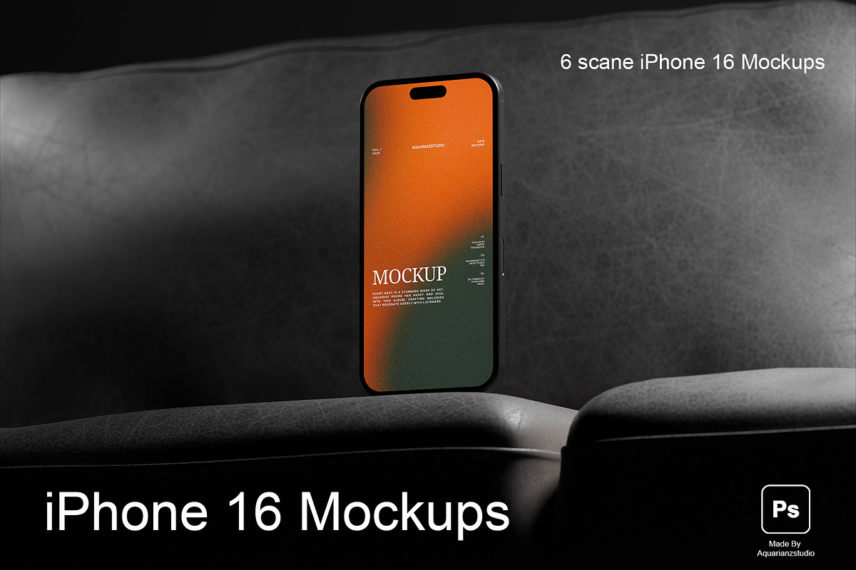 iPhone 16 Mockup | Apple Device, an iPhone Mockup by Aquarianz Studio (Photo 1 of 4)