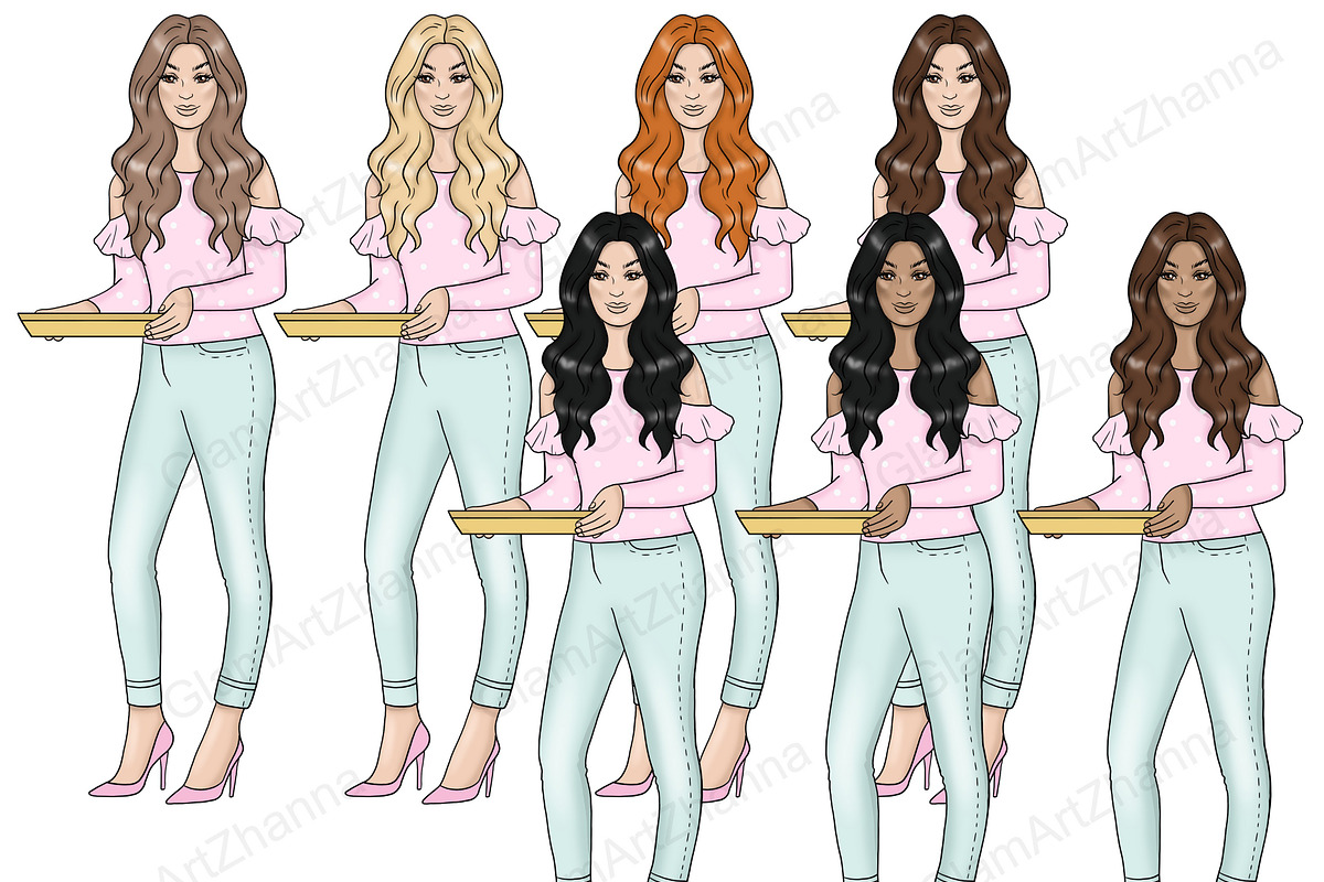 Easter Girls Clipart, a Person Illustration by GlamArtZhanna (Photo 2 of 4)
