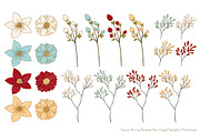 Christmas Birds & Flowers Vectors, an Illustration by Amanda Ilkov (Thumbnail 5 of 5)