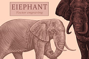 Design set Elephant.Vector engraving, an Animal Illustration by Vector Engraving (Thumbnail 1 of 2)