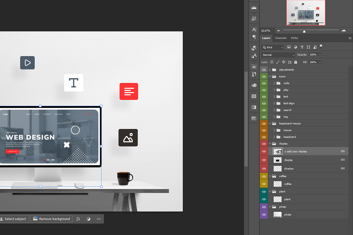 Floating Icons Web Mockup, a Device Mockup by RSplaneta (Photo 2 of 2)