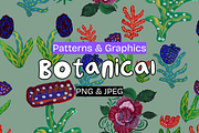Maximalist Gouache Botanical Pattern, a Decorative Illustration by Chantelle T Illustrations (Thumbnail 1 of 9)
