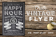 Chalk Vintage Happy Hour Flyer, a Flyer Template by SkyvaraSupply (Thumbnail 1 of 3)