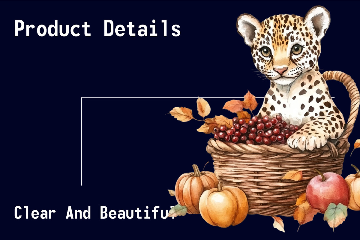 Cute Autumn Jaguar Sublimation, an Illustration by CitraGraphics (Photo 5 of 6)