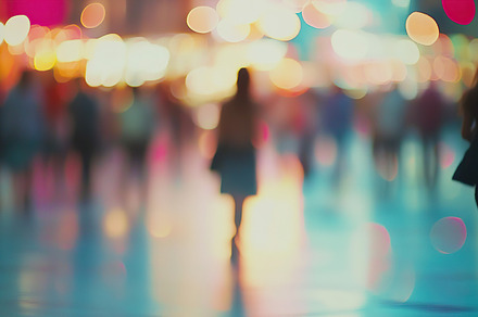 Background of blurred shopping mall with people, a Background Photo by AlyaAnd