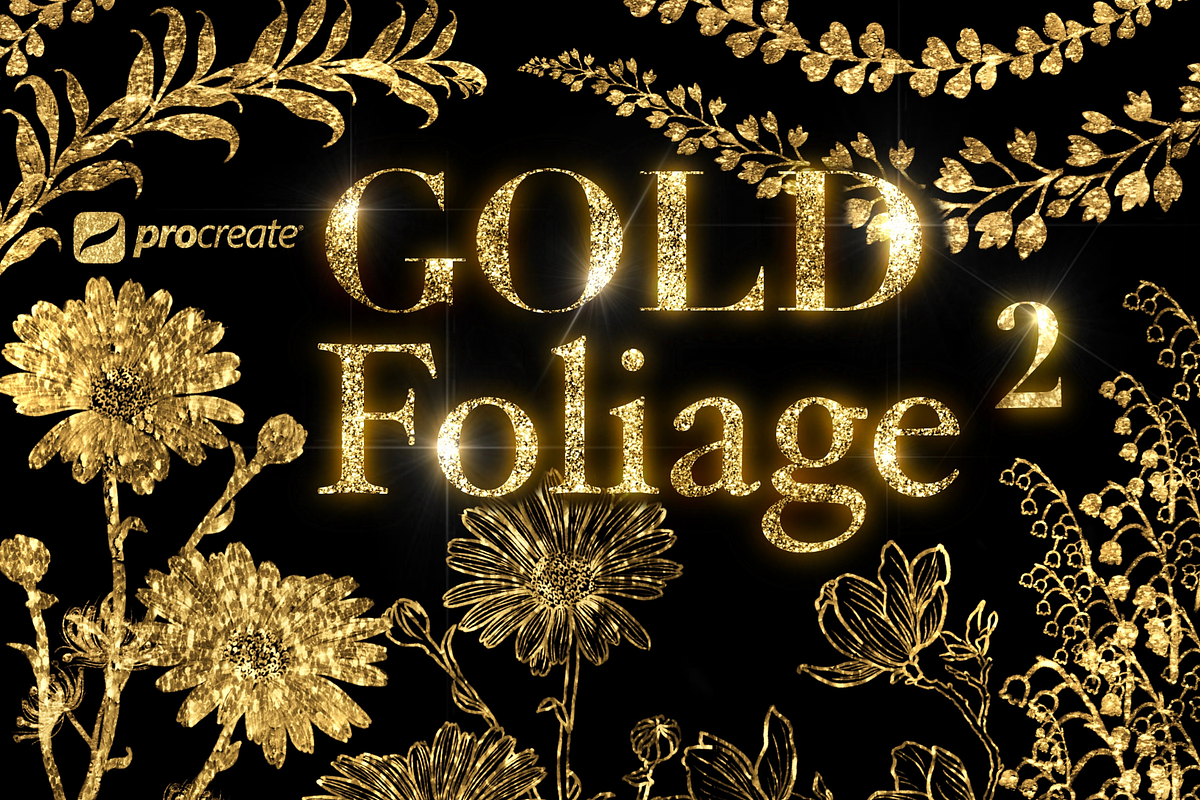 Procreate Brushes Gold Foliage Vol 2, a Brush Add-On by Fashion Workshop Bkk (Photo 1 of 11)